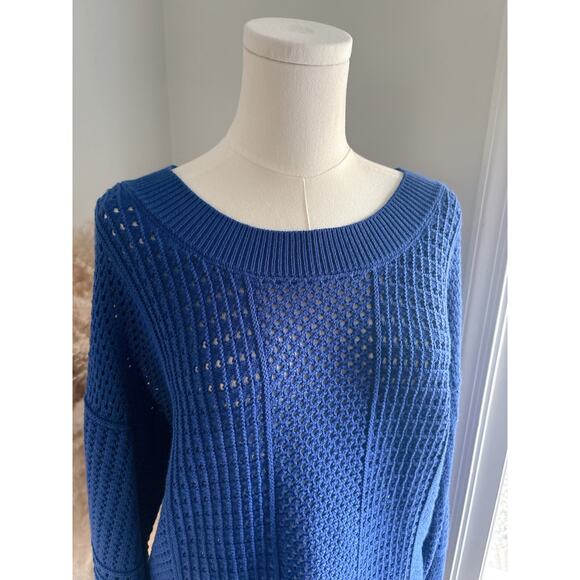 Anthropologie Moth Reese Kimono Blue Boatneck Sweater Womens Small - Picture 5 of 11